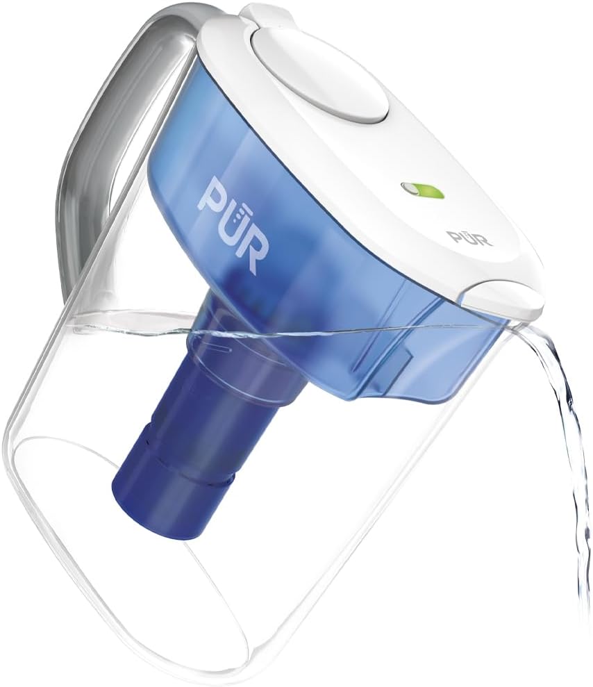 PUR PLUS 11-Cup Water Filter Pitcher with 1 Genuine PUR PLUS Filter,